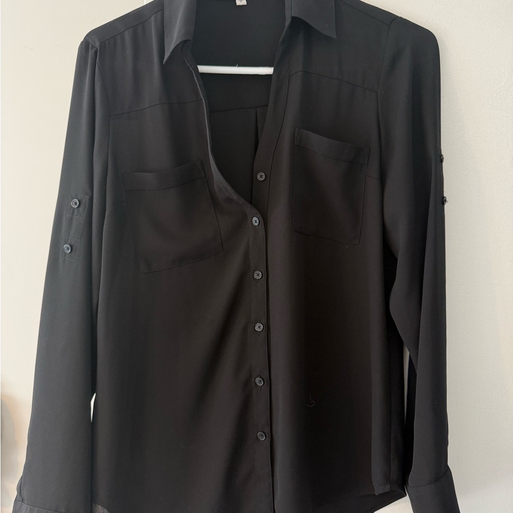 Black Button-Up Blouse